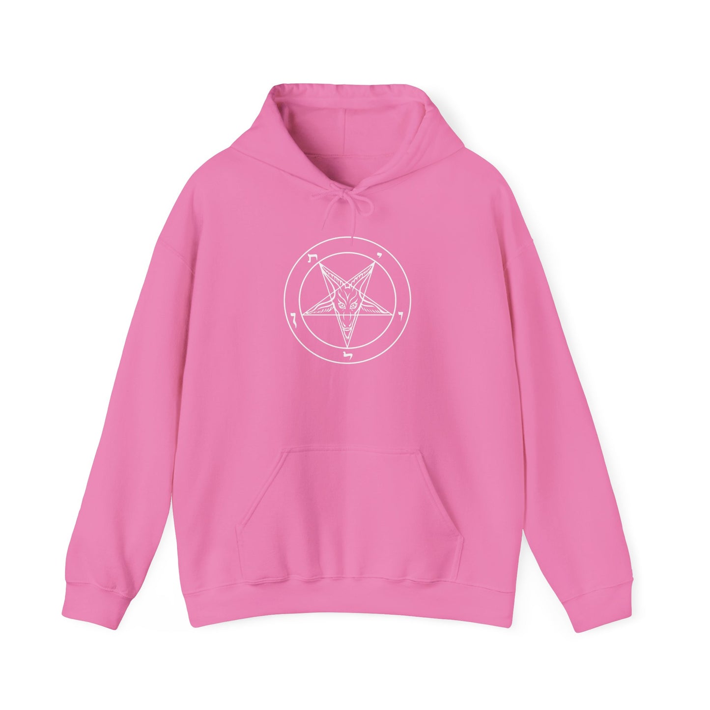 Sigil of Baphomet Pentagram Hooded Sweatshirt - Pentagram Design for Cozy Witchy Vibes