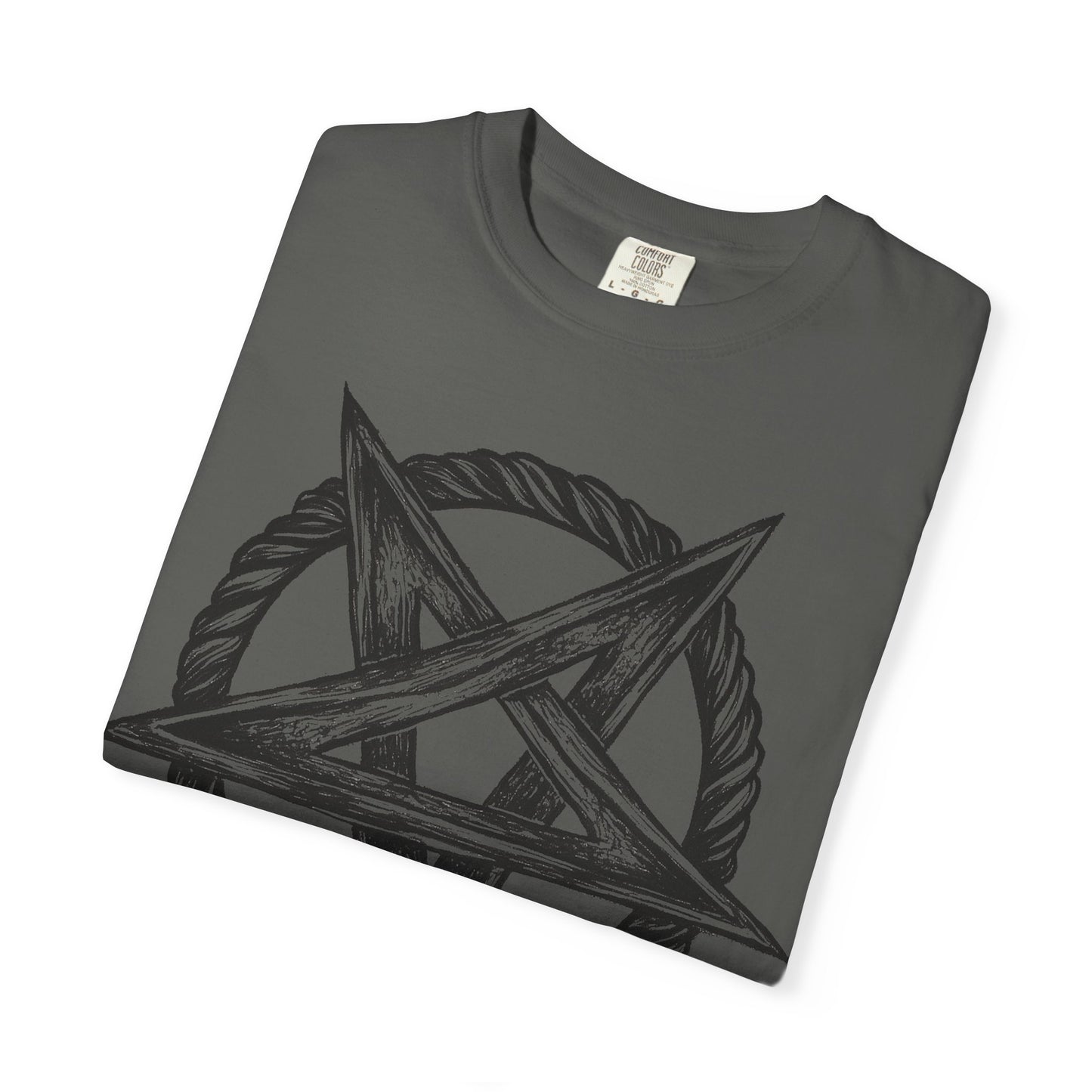 Unisex Garment-Dyed T-Shirt with Intricate Pentagram Design – Perfect for Halloween and Alternative Fashion Lovers