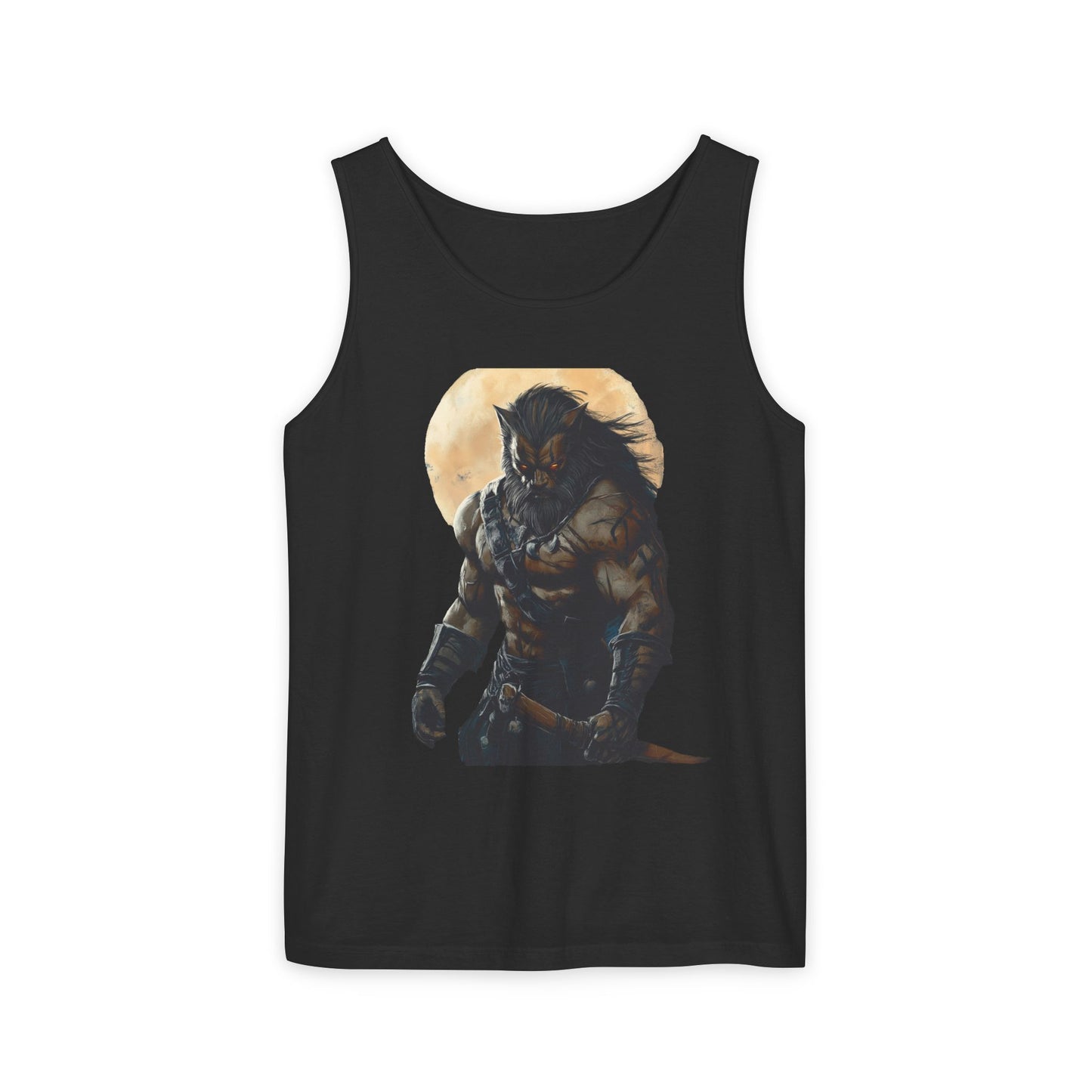 Unisex Garment-Dyed Tank Top - Fierce Warrior Design for Summer Adventures