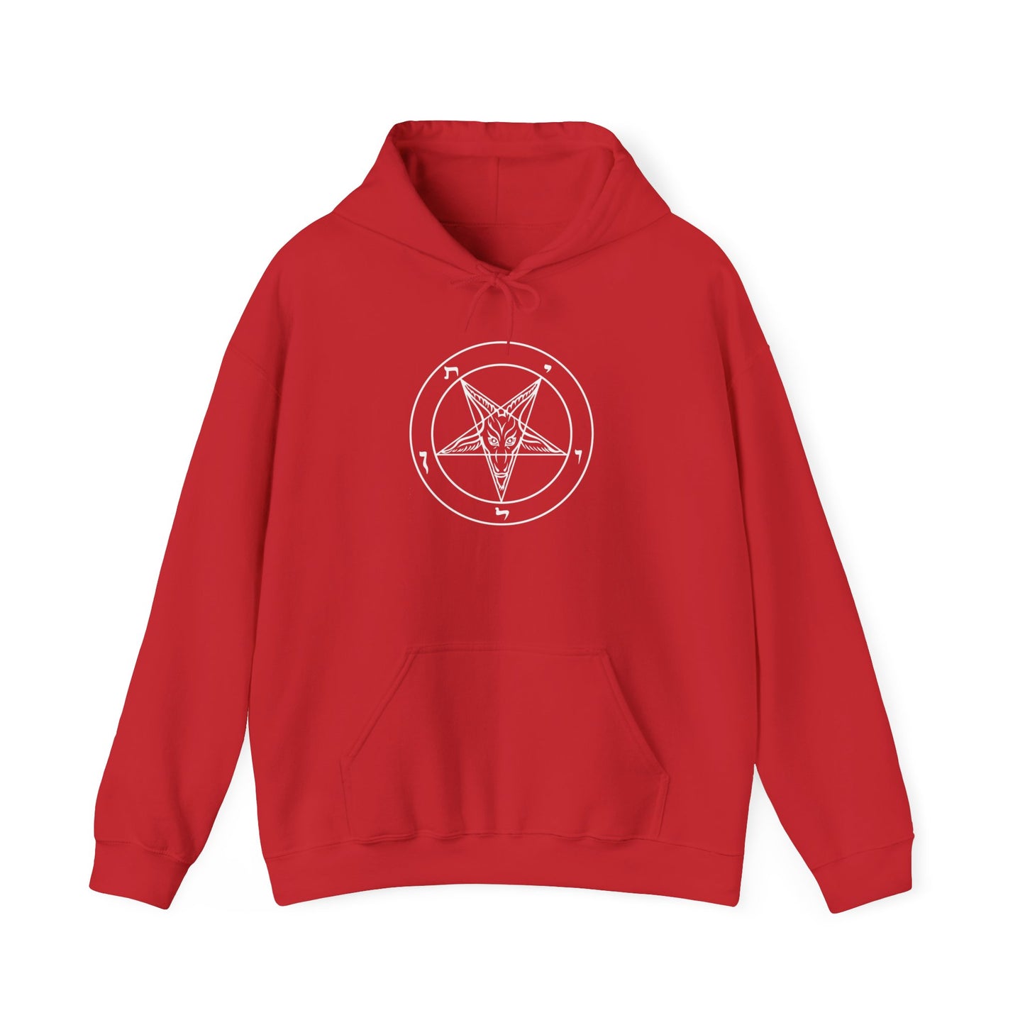 Sigil of Baphomet Pentagram Hooded Sweatshirt - Pentagram Design for Cozy Witchy Vibes