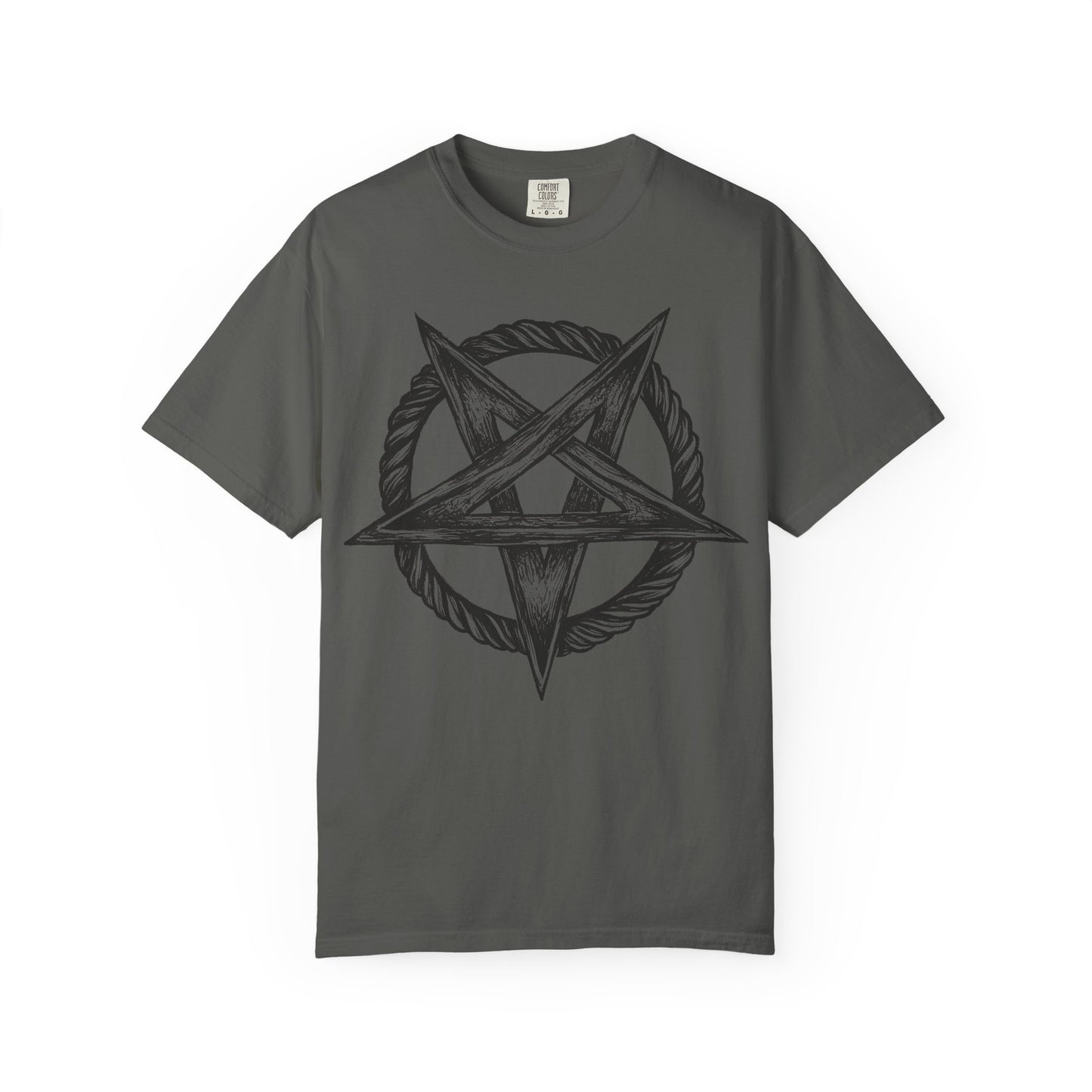 Unisex Garment-Dyed T-Shirt with Intricate Pentagram Design – Perfect for Halloween and Alternative Fashion Lovers