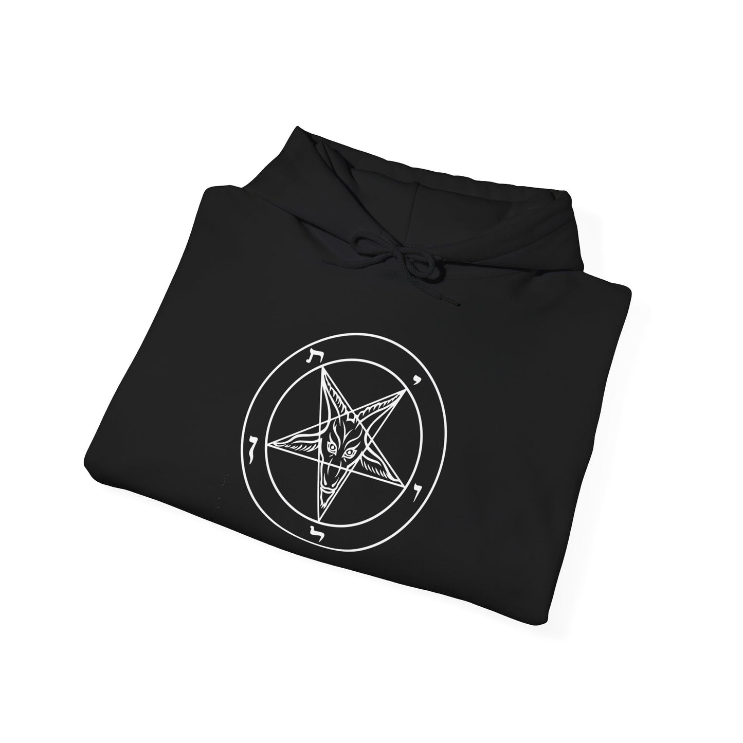 Sigil of Baphomet Pentagram Hooded Sweatshirt - Pentagram Design for Cozy Witchy Vibes
