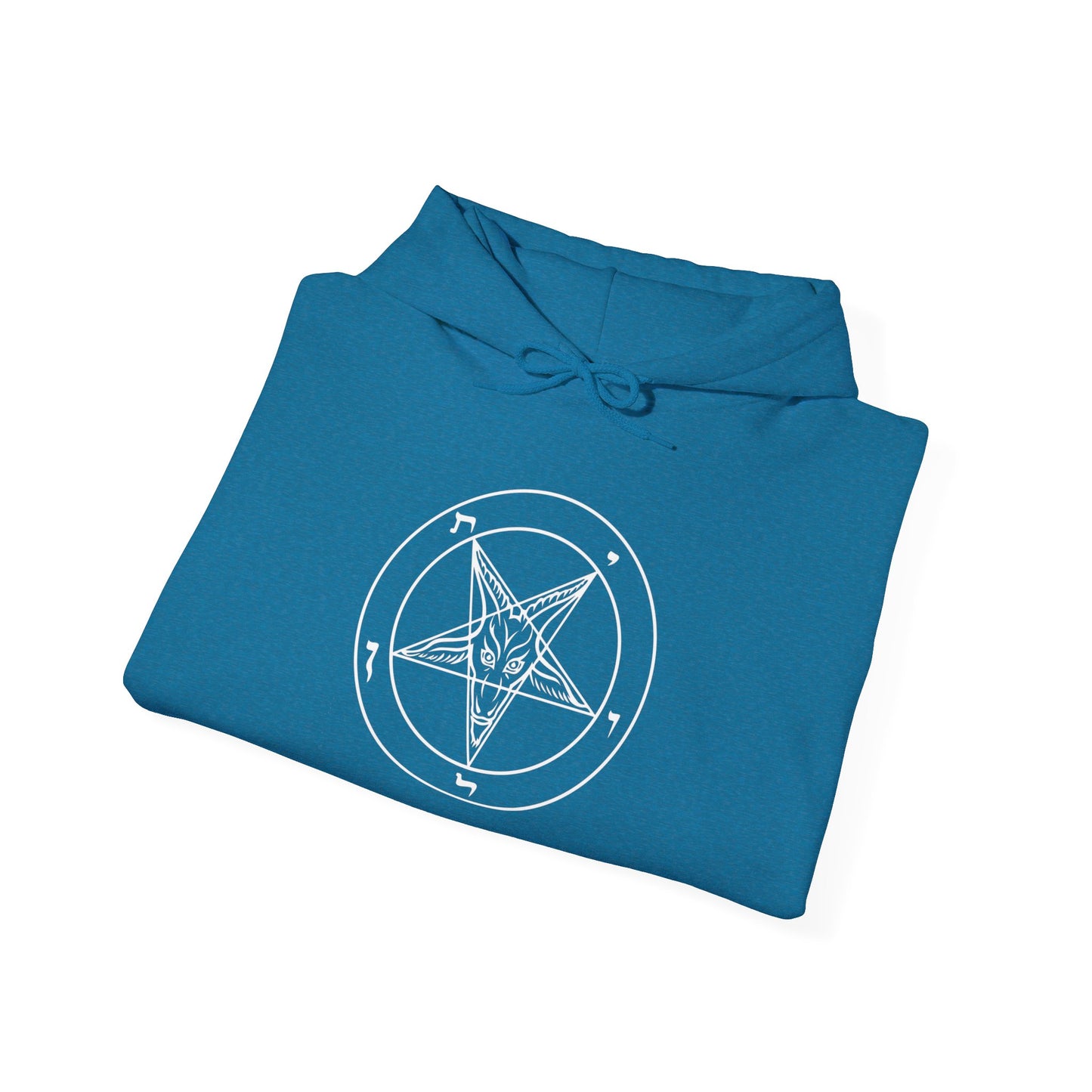 Sigil of Baphomet Pentagram Hooded Sweatshirt - Pentagram Design for Cozy Witchy Vibes
