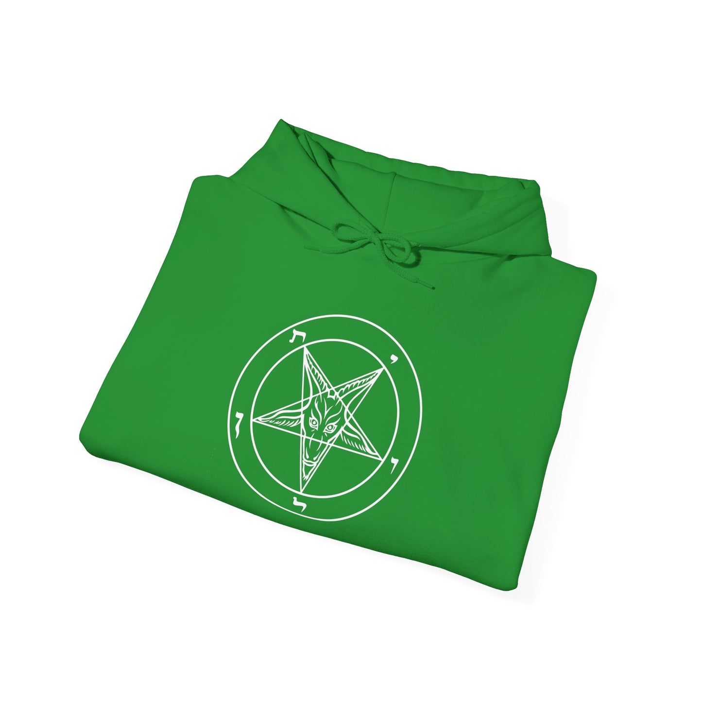 Sigil of Baphomet Pentagram Hooded Sweatshirt - Pentagram Design for Cozy Witchy Vibes