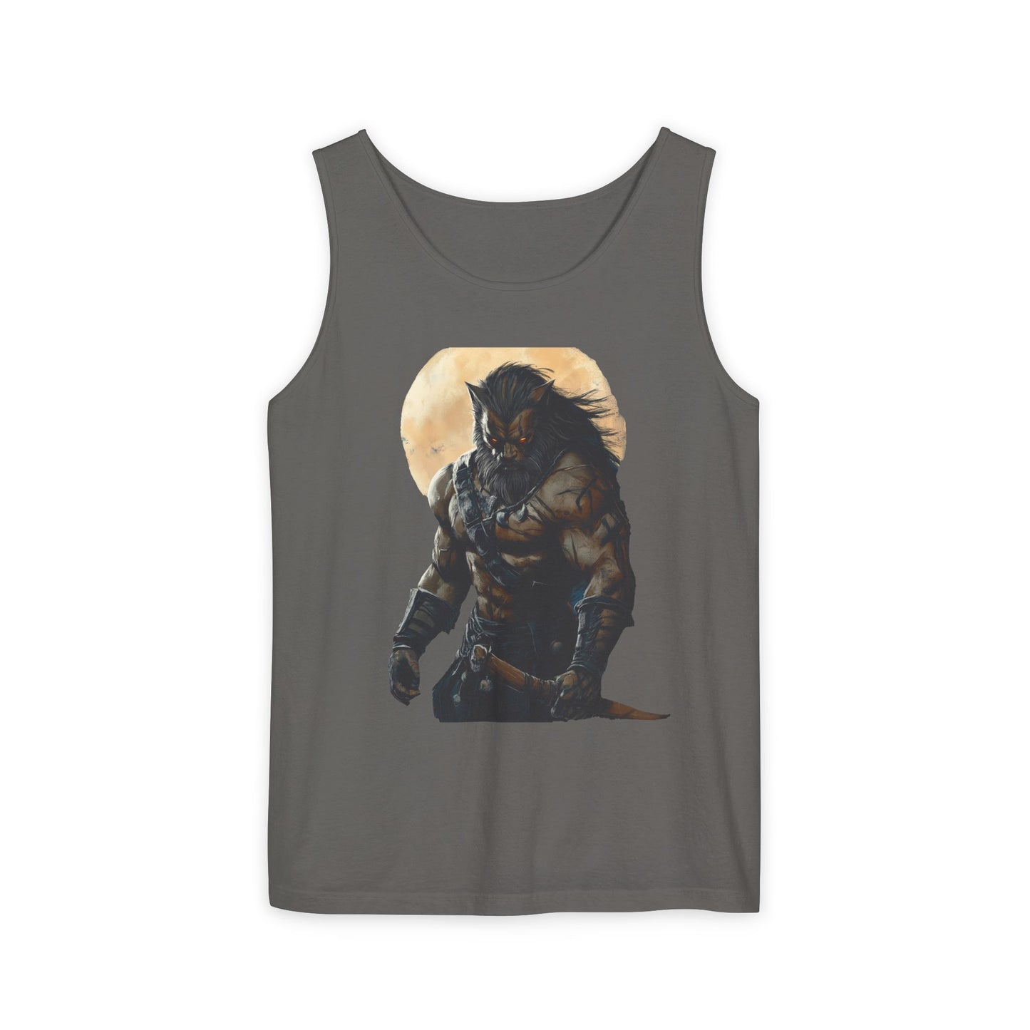 Unisex Garment-Dyed Tank Top - Fierce Warrior Design for Summer Adventures