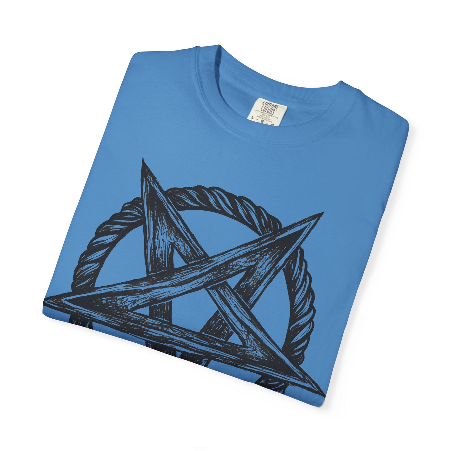 Unisex Garment-Dyed T-Shirt with Intricate Pentagram Design – Perfect for Halloween and Alternative Fashion Lovers