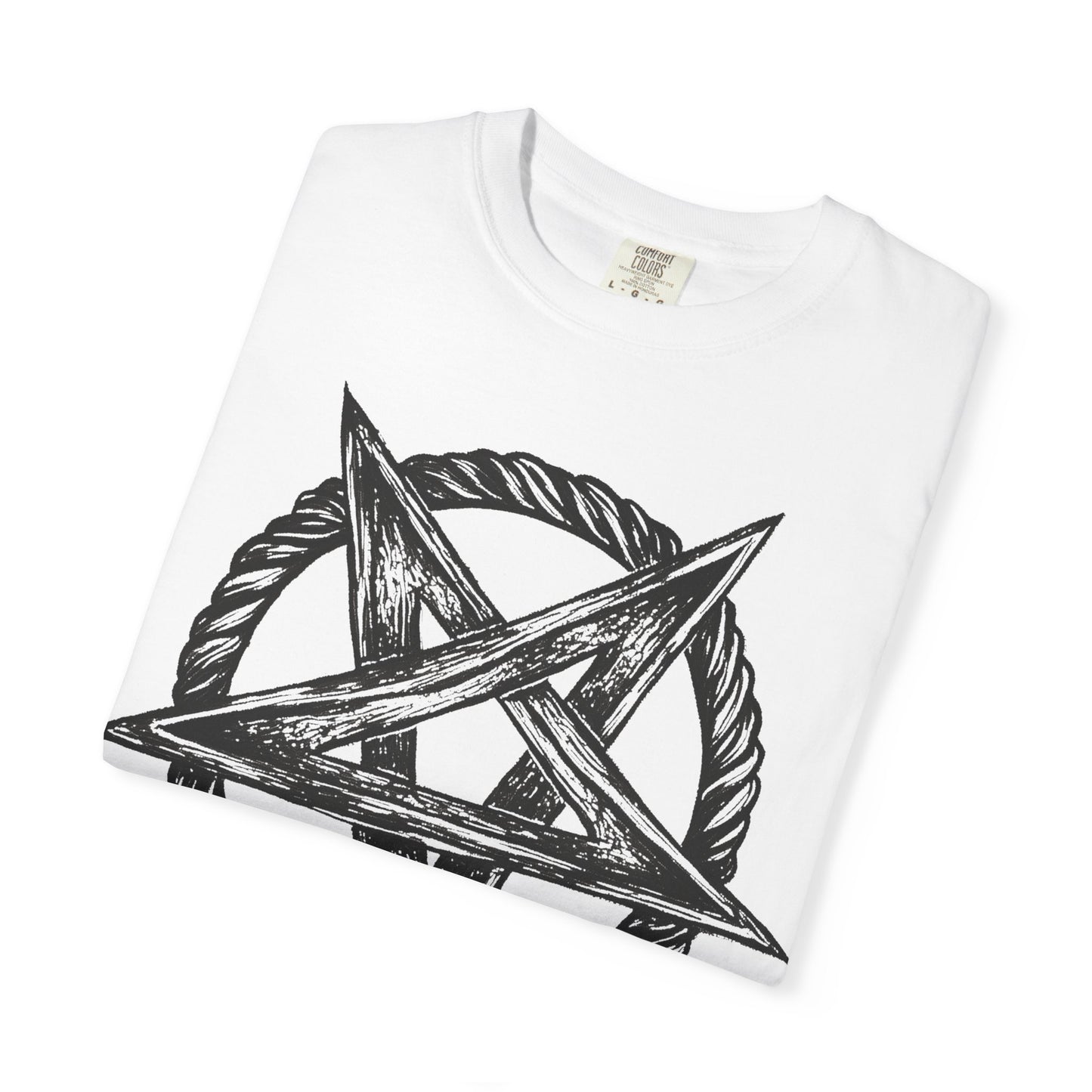 Unisex Garment-Dyed T-Shirt with Intricate Pentagram Design – Perfect for Halloween and Alternative Fashion Lovers