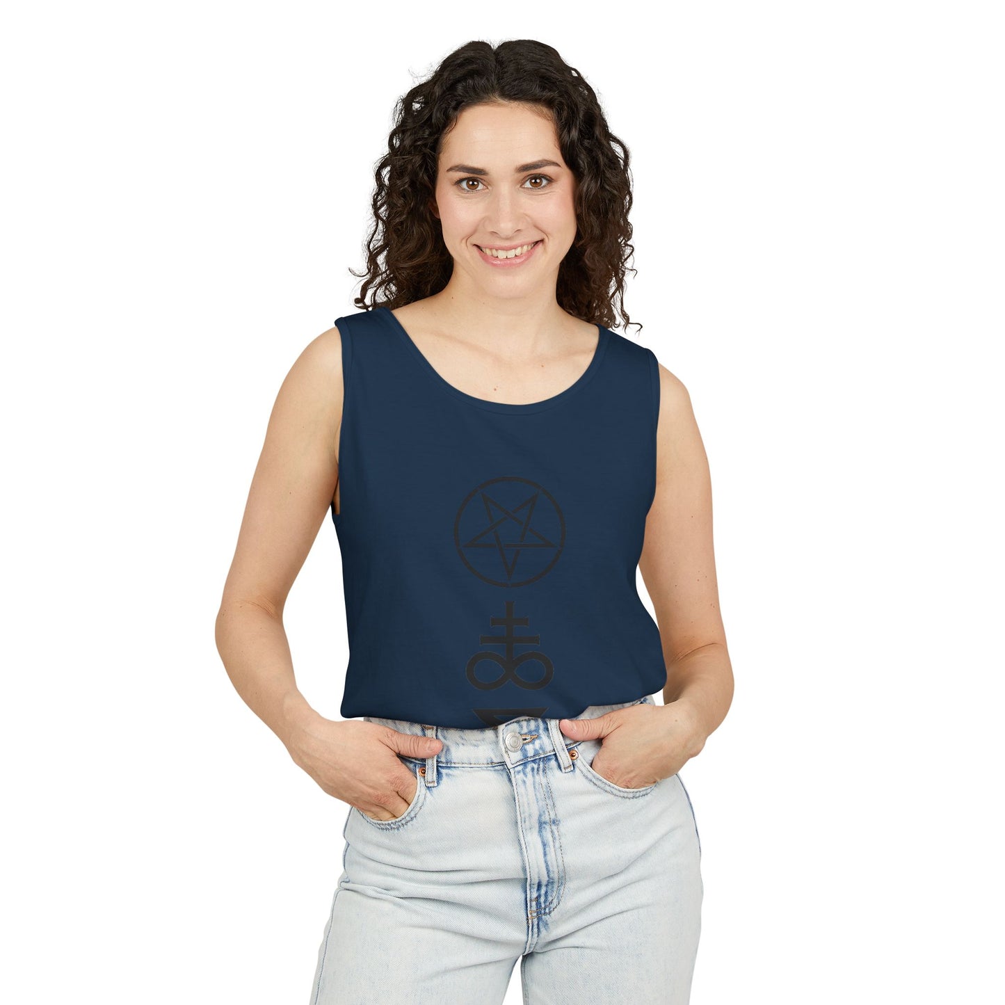 Mystical Symbols Unisex Tank Top, Boho Style Shirt, Casual Summer Wear, Festival Outfit, Gift for Occult Lovers