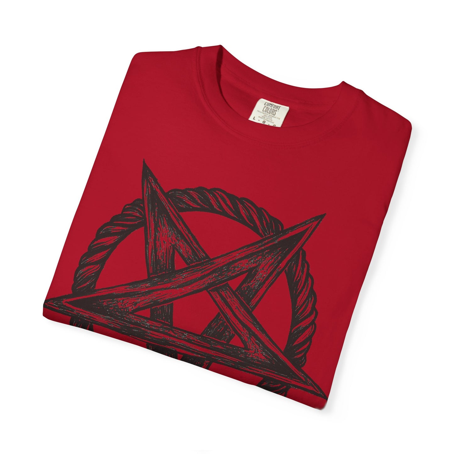 Unisex Garment-Dyed T-Shirt with Intricate Pentagram Design – Perfect for Halloween and Alternative Fashion Lovers