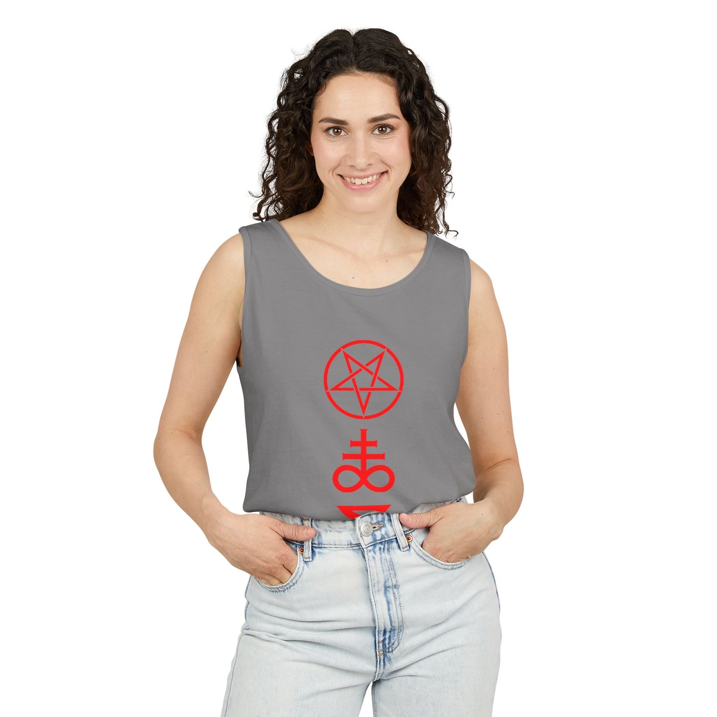 Unisex Symbolic Tank Top, Chill Vibes Apparel, Perfect for Festivals, Summer Wear, Street Style, Gifts for Occasions