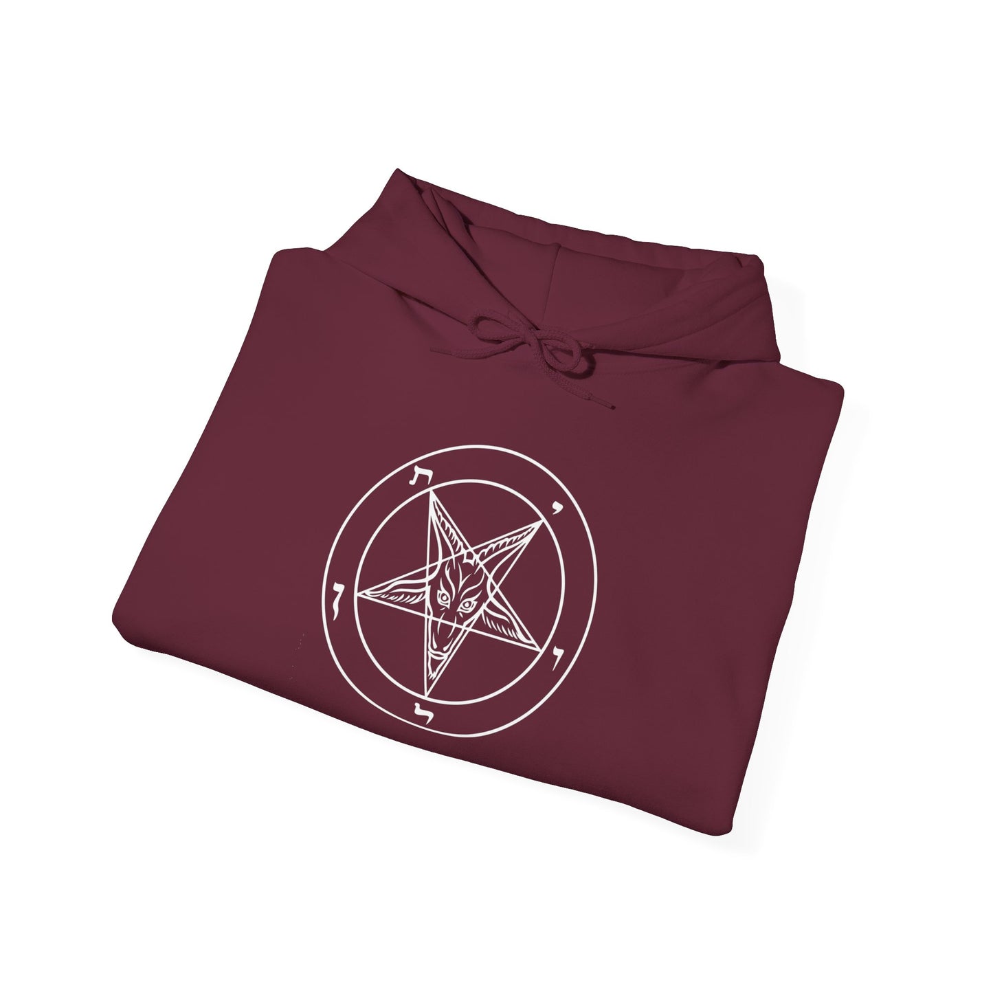 Sigil of Baphomet Pentagram Hooded Sweatshirt -  Pentagram Design for Cozy Witchy Vibes