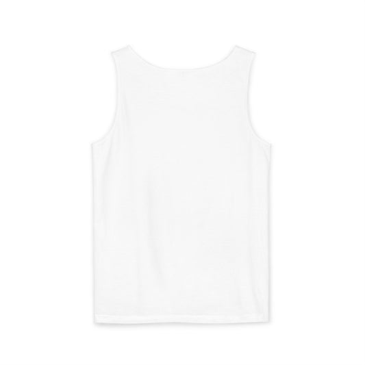 Unisex Garment-Dyed Tank Top with Geometric Design - Perfect for Summer Adventures