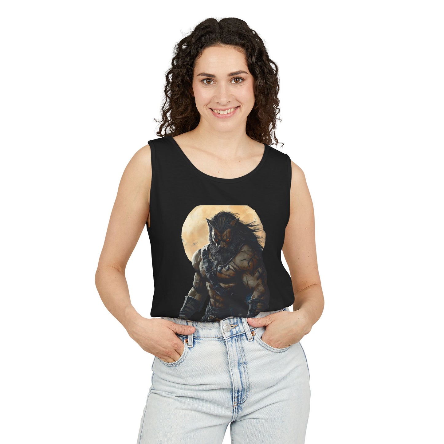 Unisex Garment-Dyed Tank Top - Fierce Warrior Design for Summer Adventures