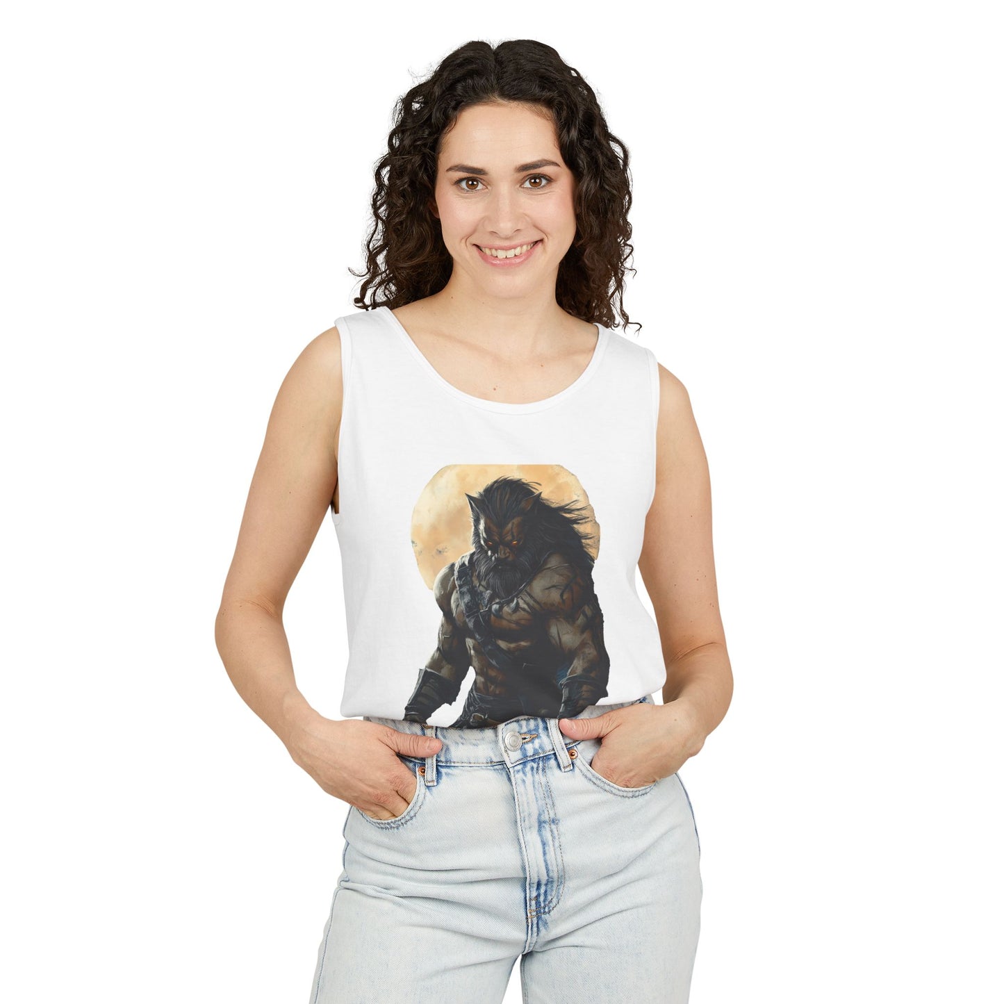 Unisex Garment-Dyed Tank Top - Fierce Warrior Design for Summer Adventures