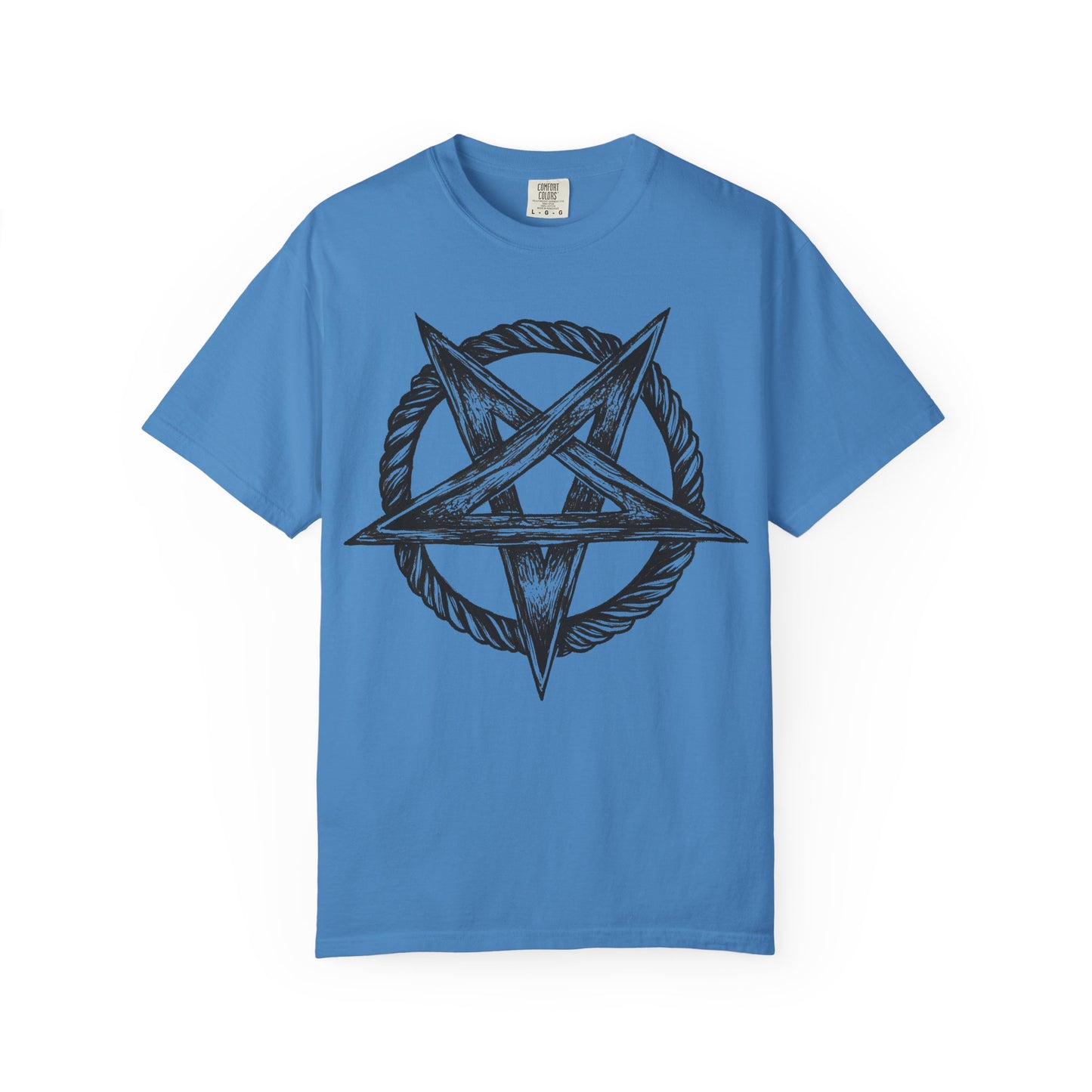 Unisex Garment-Dyed T-Shirt with Intricate Pentagram Design – Perfect for Halloween and Alternative Fashion Lovers