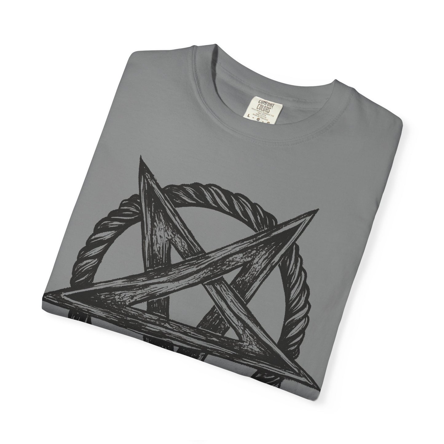 Unisex Garment-Dyed T-Shirt with Intricate Pentagram Design – Perfect for Halloween and Alternative Fashion Lovers