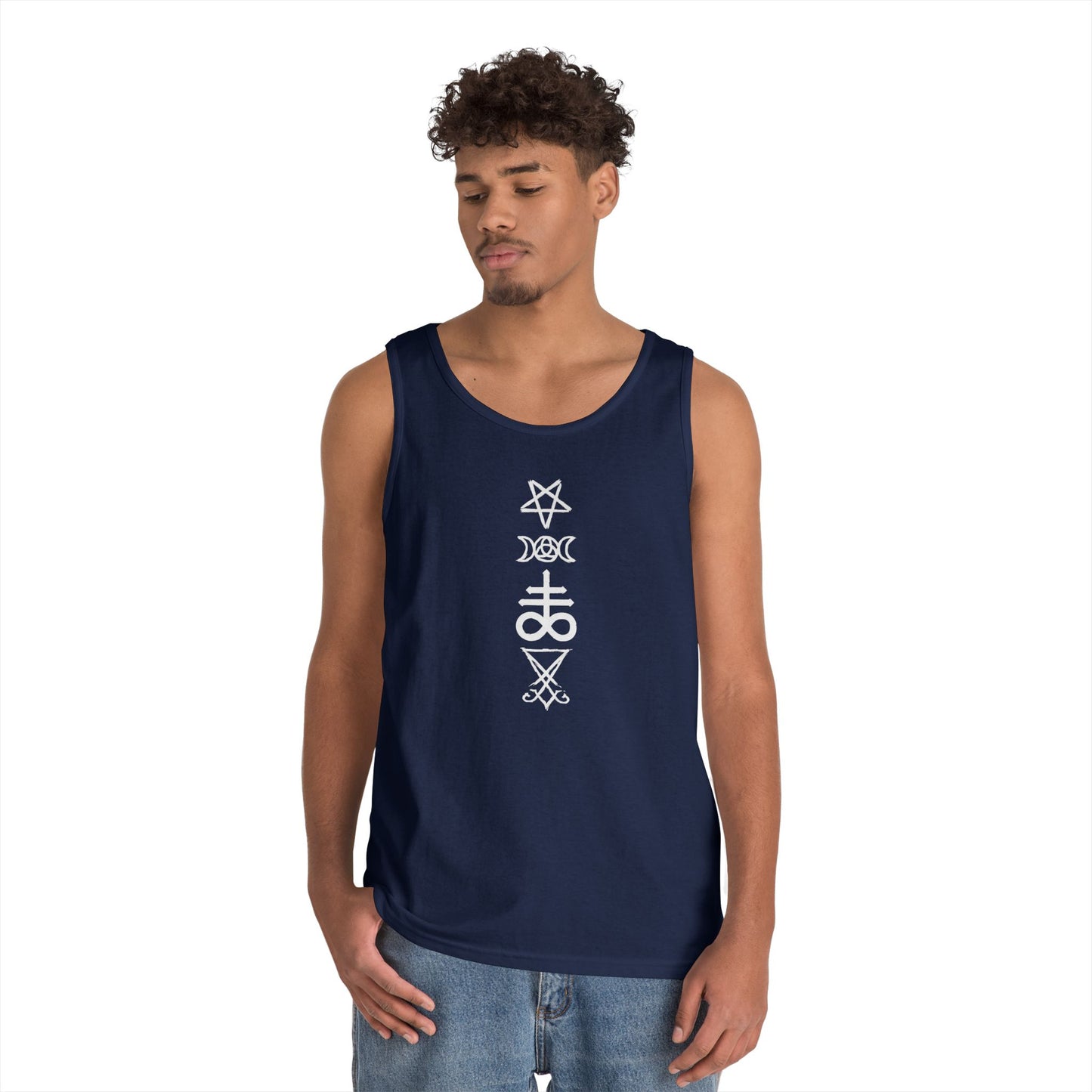 Witchy Sigils Vertical Tank Top — Occult Symbol Graphic Tank