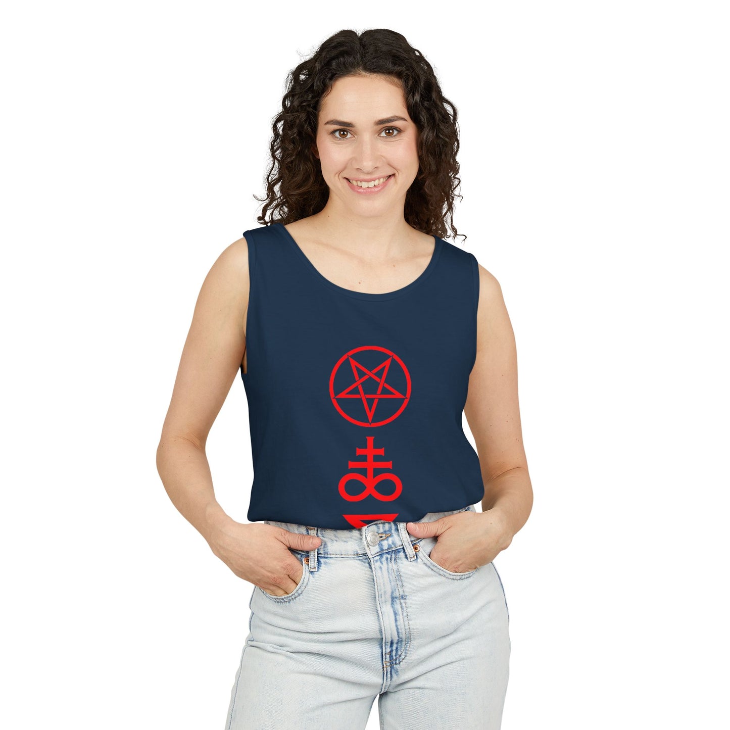 Unisex Symbolic Tank Top, Chill Vibes Apparel, Perfect for Festivals, Summer Wear, Street Style, Gifts for Occasions