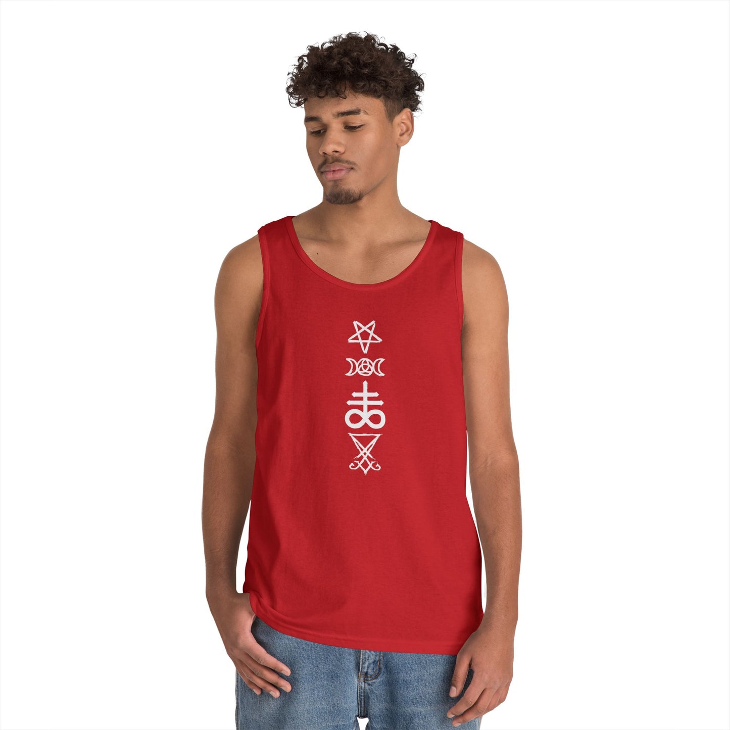 Witchy Sigils Vertical Tank Top — Occult Symbol Graphic Tank