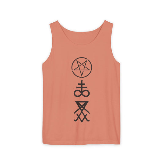 Mystical Symbols Unisex Tank Top, Boho Style Shirt, Casual Summer Wear, Festival Outfit, Gift for Occult Lovers