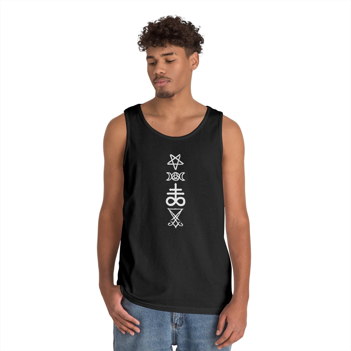 Witchy Sigils Vertical Tank Top — Occult Symbol Graphic Tank