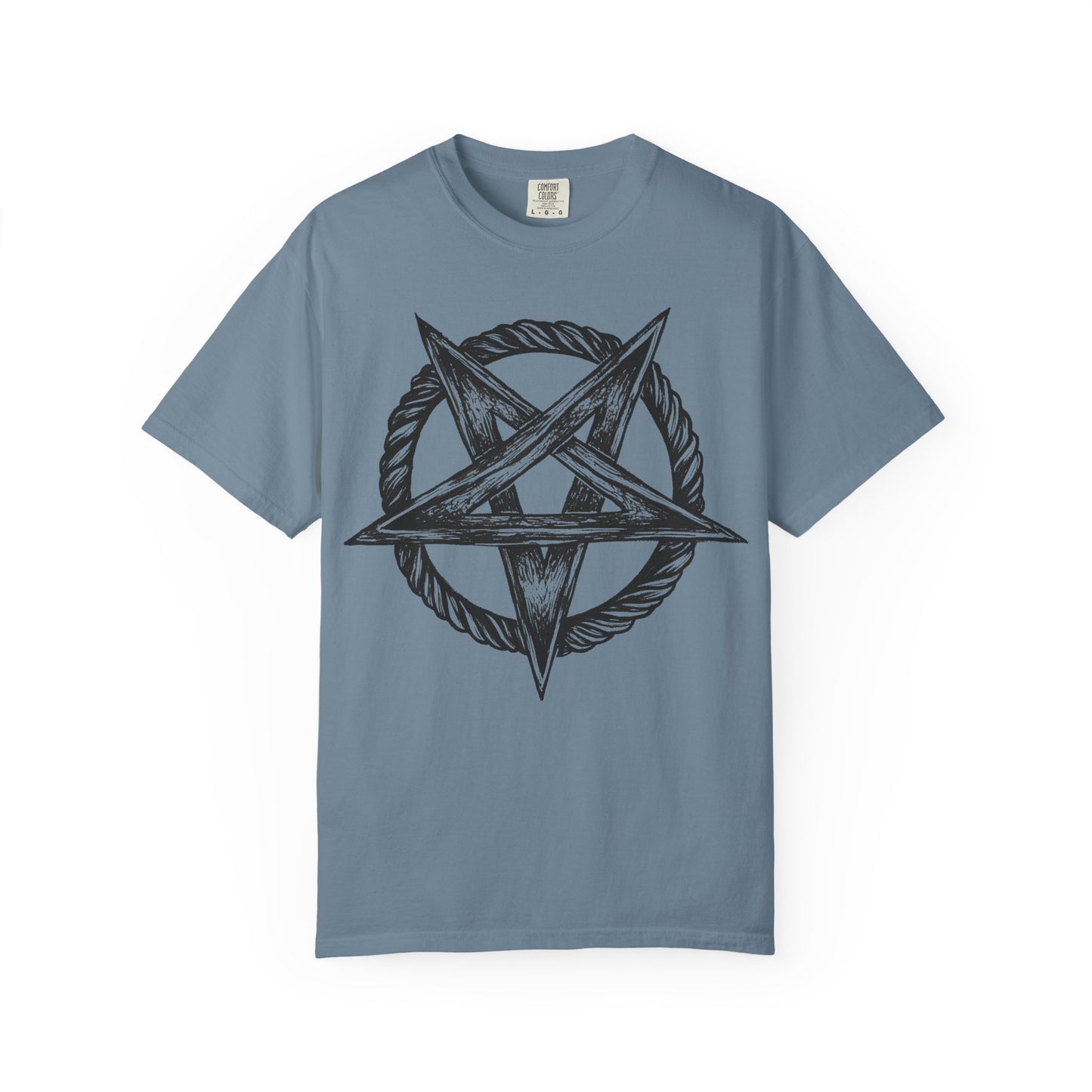 Unisex Garment-Dyed T-Shirt with Intricate Pentagram Design – Perfect for Halloween and Alternative Fashion Lovers