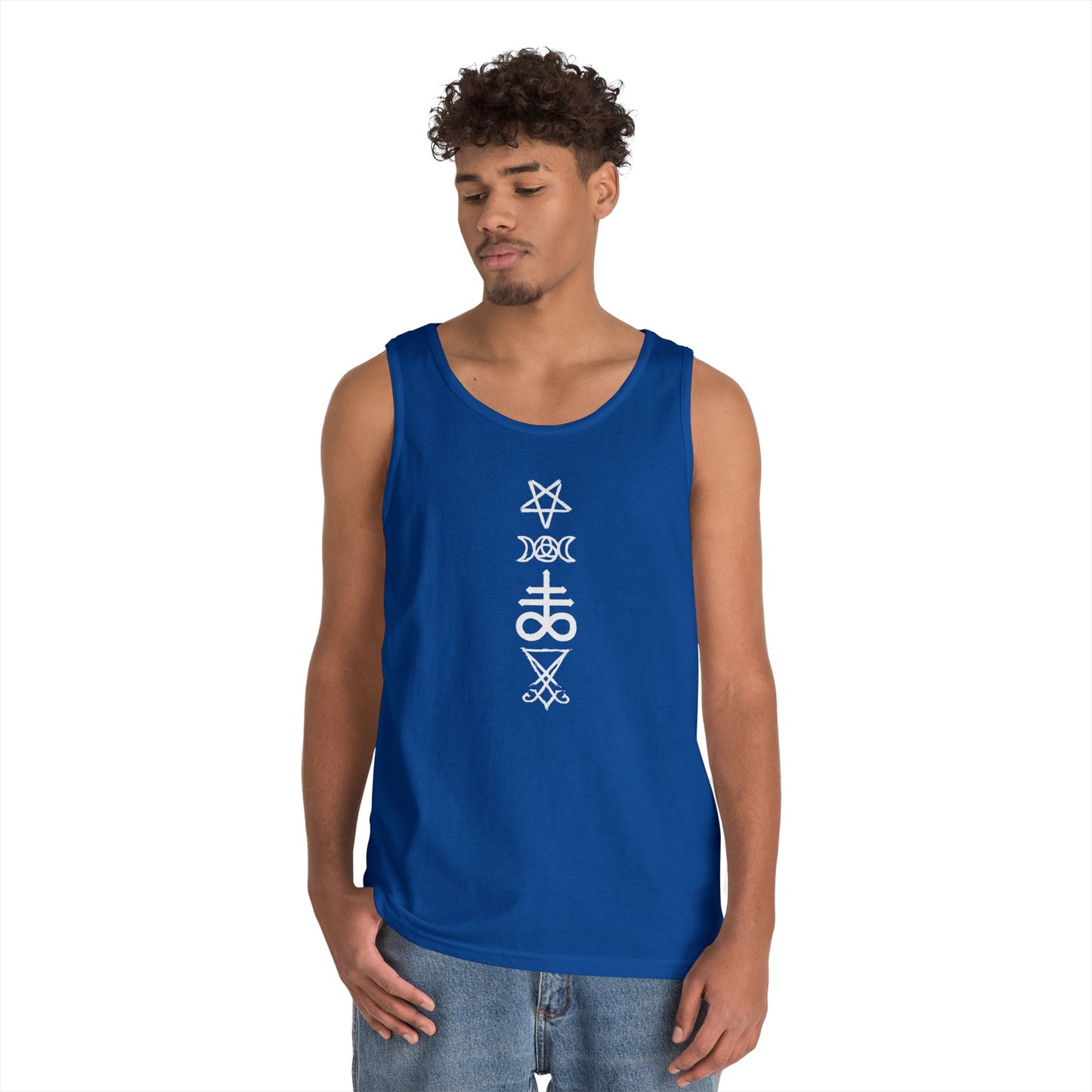 Witchy Sigils Vertical Tank Top — Occult Symbol Graphic Tank