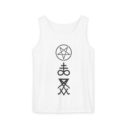 Mystical Symbols Unisex Tank Top, Boho Style Shirt, Casual Summer Wear, Festival Outfit, Gift for Occult Lovers