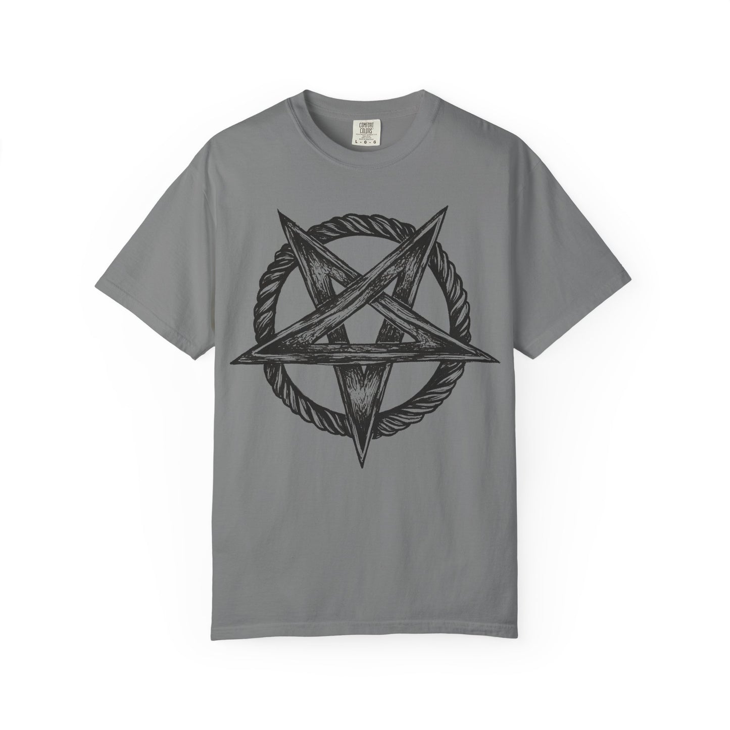 Unisex Garment-Dyed T-Shirt with Intricate Pentagram Design – Perfect for Halloween and Alternative Fashion Lovers