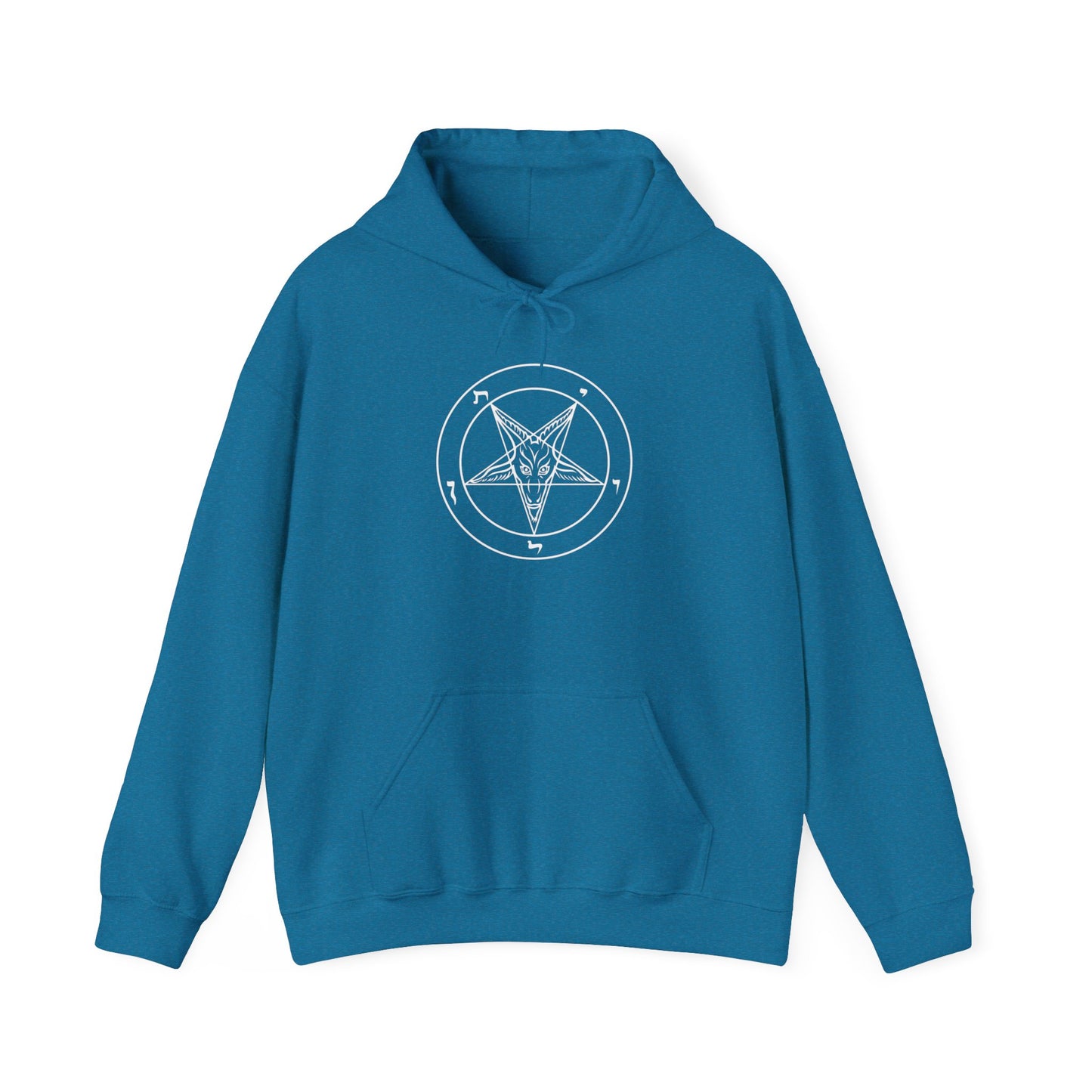 Sigil of Baphomet Pentagram Hooded Sweatshirt -  Pentagram Design for Cozy Witchy Vibes